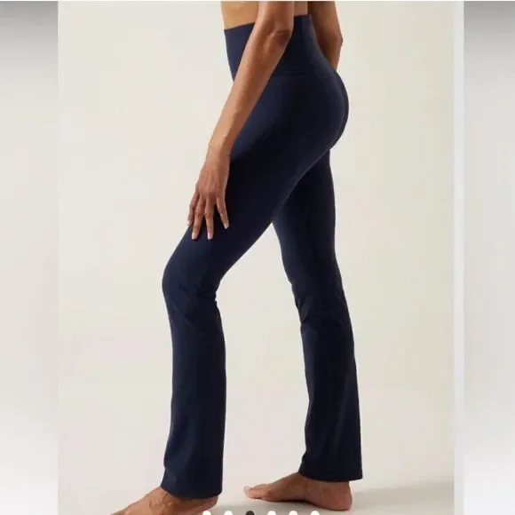 NWT Athleta Elation Straight Leg Pant Small Petite.  Navy - Picture 2 of 8